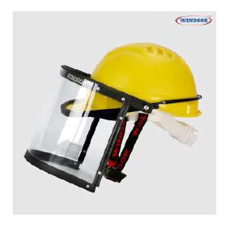 WINDSOR,Safety Helmet(Ratchet) with Spring Face Shield (8x16)-PC-N