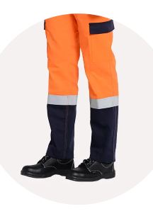 TARAPRO, Steelco FR Trouser  100% Cotton, 470gsm, Satin- Excellent molten iron protection-Greater visibility