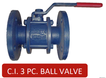 Kundan 3 Piece Ball Valve - Class 300 - Cast Iron | Investment Cast | Carbon Steel