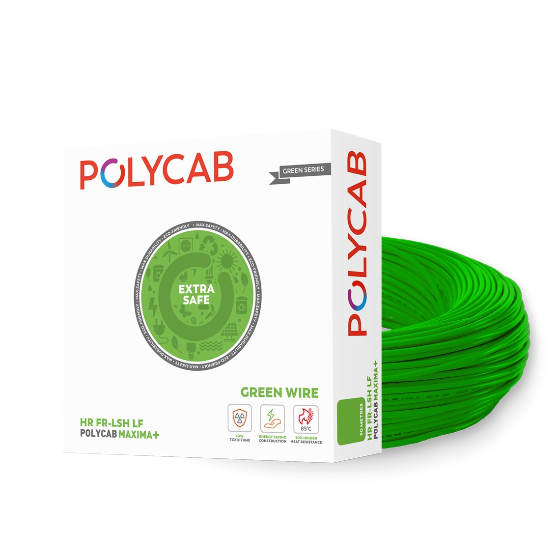 POLYCAB Green Wire - Heat Resistant Flame Retarded Low Smoke Halogen Lead Free