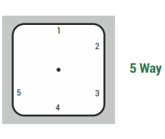 LT Multi Step Switches without OFF - 5 Way - 1, 2 and 3 Poles