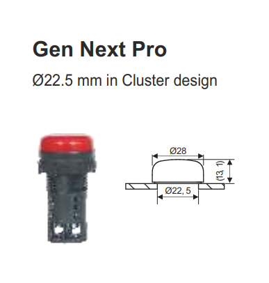 LT Gen Next LED Indicator - Modular Remote Control Units - Diameter 16mm 22.5mm