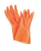 Orange Rubber Chemical Gloves