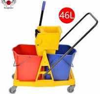 Taksi Wringer Trolley Double Bucket 46L