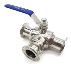 3 Way T/c Ball Valve - Loop Valve - Aseptic Application Valve - DN 08-100 (in OD & NB)