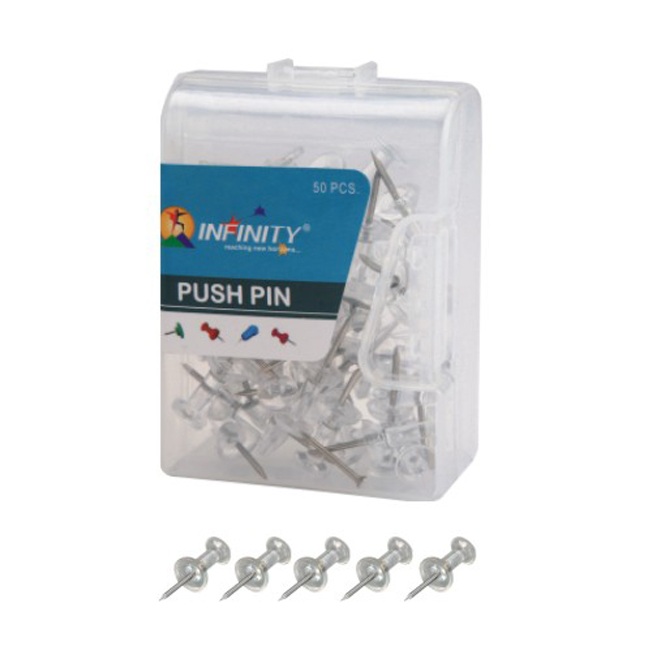 Infinity Clear Push Pins(Pack Of 50)