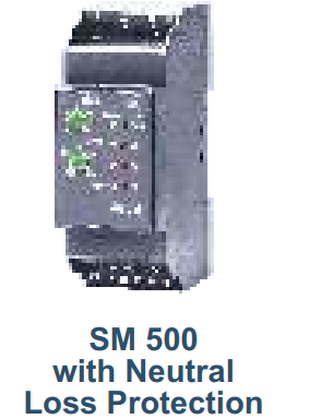 LT Voltage Monitoring Relay Series - SM500 3 Phase / 1 Phase 4W - Selectable Under/Over Voltage with Neutral Loss Protection - Product Image