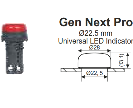 LT Gen Next LED Indicator - Modular Remote Control Units - Diameter 16mm 22.5mm - Product Image 2